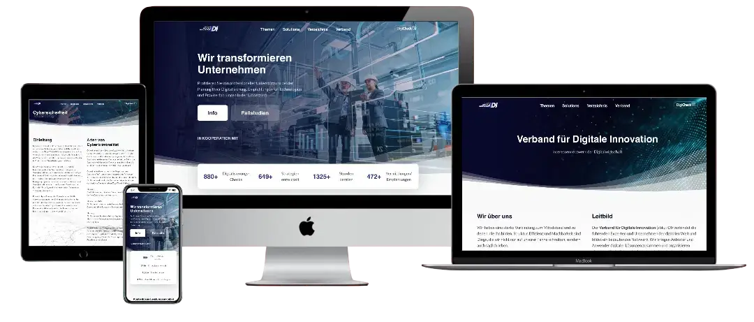 Verband Digitale Innovation Website-Mockup