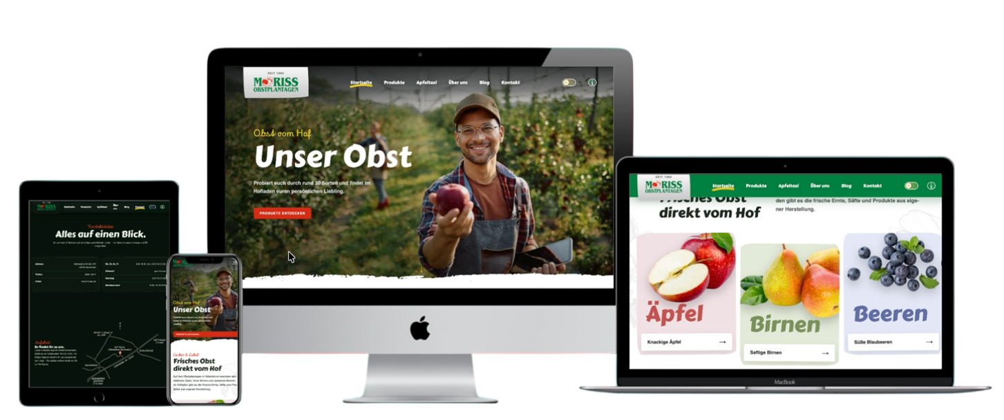 Showcase der individuell entwickelten WordPress-Website Moriss